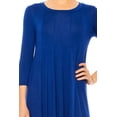 thumbnail image 5 of Women's A-Line Long Dress with 3/4 Sleeves and Relaxed Round Neckline, 5 of 7