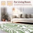 thumbnail image 2 of ODIKA 5'x7' Machine Washable Non-Slip Area Rug, Botanical Damask with Scrolling Vine Motifs Design High Traffic Rug with Pad, Green, 445133, 2 of 8