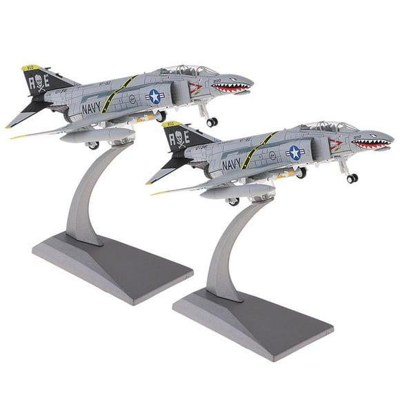 2 piezas F-4c Diecast 1: 100 modelo de modelos de de juguete - bombardero de interceptor de defensa para Hugo Avión de combate americano del aeroplano