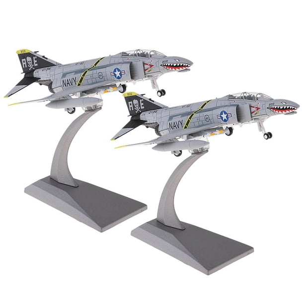 2 piezas F-4c Diecast 1: 100 modelo de modelos de de juguete - bombardero de interceptor de defensa para Hugo Avión de combate americano del aeroplano