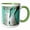 Green/White, variant on 3drose, the Capital Letter K Cut Out of a Swimming Pool and Tile, 11oz Magic Transforming Mug