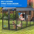 thumbnail image 3 of Dextrus 8x4x6 FT Heavy Duty Large Dog Kennel Playpen Outdoor Dog Pets Cage with Waterproof UV-Resistant Roof Cover and Secure Lock, 3 of 14