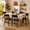Black, variant on iPormis 35''Tall Dining Chairs Set of 6, Dining Room Chairs with MDF Board & Metal Frame, Perfect for Small Space, Easy Clean,Walnut