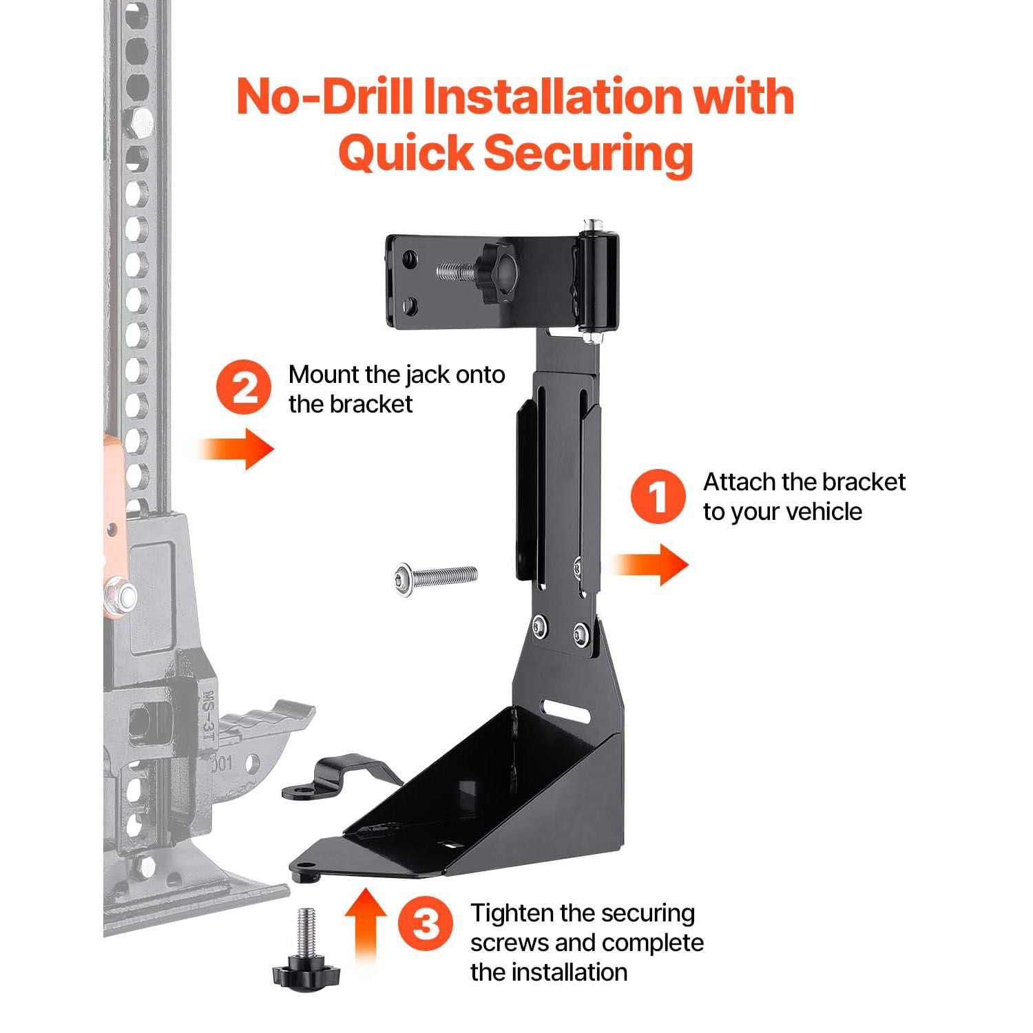 High lift jack mounting bracket, off-road agricultural fixation kit, compatible with Wrangler YJ/TJ/JK/JL 1986-2024