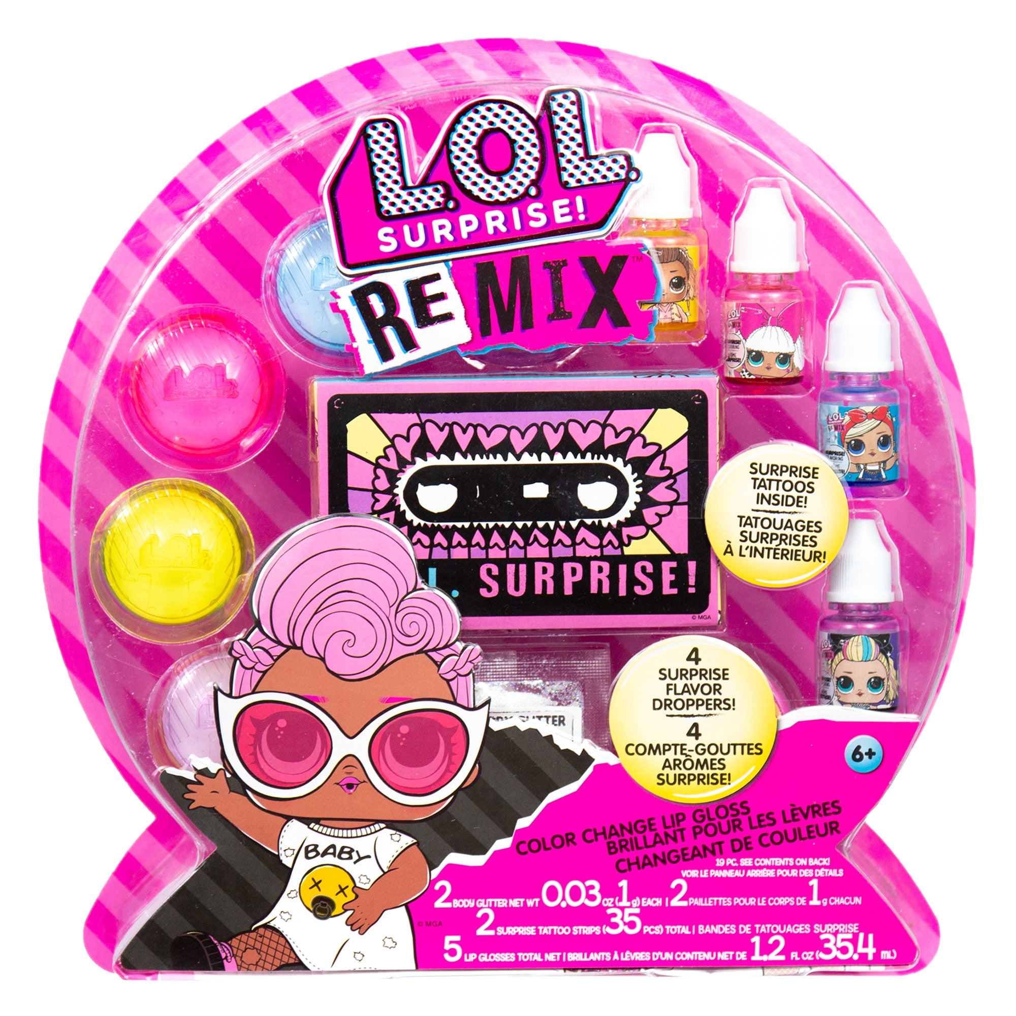 Fun LOL Surprise 5 Color Change Lip Gloss Kit With Accessory Gift Inside for Kid for sale online 