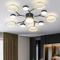 LMQNINE 11-Light Semi Flush Mount Light Fixtures LED 4000K Ceiling Light for Kitchen, Bedroom, Living Room, Hallway,Black Gold