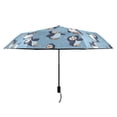 thumbnail image 2 of Compact Sun Umbrella Windproof Travel Umbrellas for Rain Strong Portable UV Protection Lovely Penguins, 2 of 8