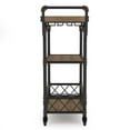 thumbnail image 3 of Furniture of America Sulema Industrial Metal 3-Tier Bar Cart in Sand Black, 3 of 7