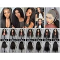 thumbnail image 4 of LEMENTINE 13x4 Full Frontal Lace Glueless Kinky Straigt Yaki 200% High-Density Pre-Plucked Human Hair Wigs Long Hair from 18inch to 30inch with Natural Color, 4 of 7