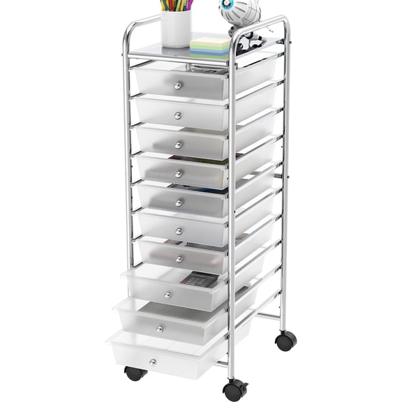 Carro Utilitario Simple Houseware 10 Cajones Cromo 91x32x92 cm