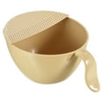 thumbnail image 1 of Unique Bargains Rice Washing Bowl Fruit Vegetable Strainer Colander Drainer Basket Kitchen Cleaning Tools Kit-Beige, 1 of 6