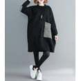 thumbnail image 5 of Women's Striped Pocket Casual Crewneck Long Sleeve Pullover Sweater Swatershirt GA1271 Black, 5 of 5