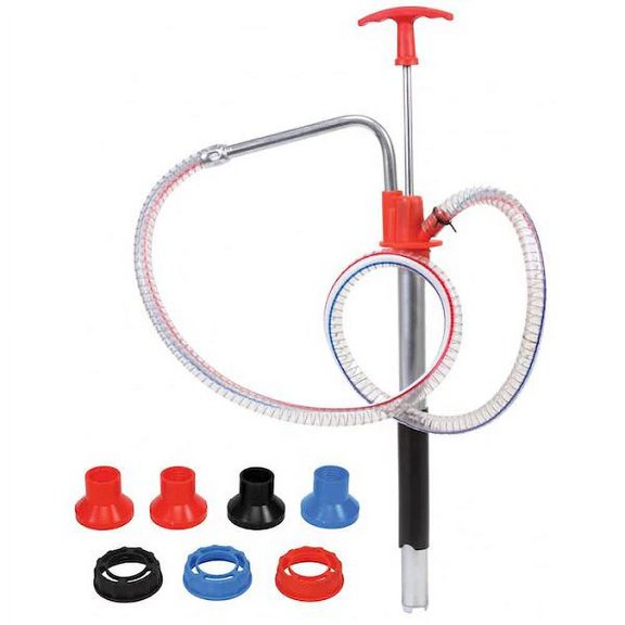 Milton ZE353 Hand Pump w/Pail Spout Adapters, Hose & Nozzle - 1EA