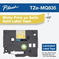 thumbnail image 2 of Cinta para etiquetas Brother TZE-MQ835 12 mm dorado satinado con impresión blanca, 2 of 8