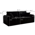 thumbnail image 3 of CQSXDA 3 Seater Corduroy Boneless Couch, 26.4 Inch Cloud Sofa with Deep Seat & 2 Pillows for Living Room，Black, 3 of 6