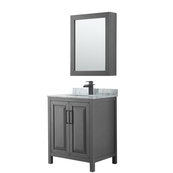 Wyndham Collection Wcv252530sunsmed Daria 30" Free Standing Single Vanity Set - Dark Gray
