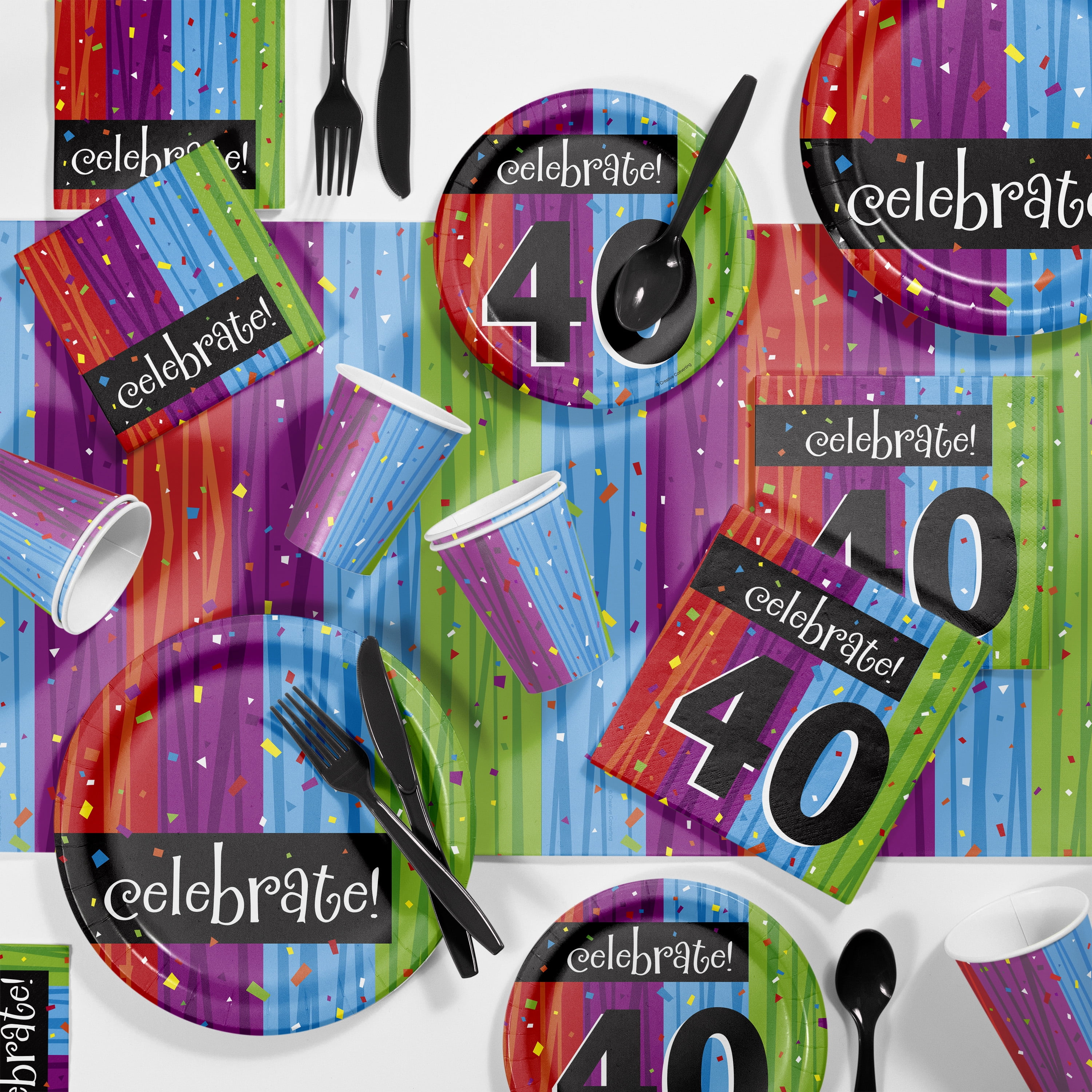 Milestone Celebrations 40th Birthday Party Supplies Kit for 8 Guests 