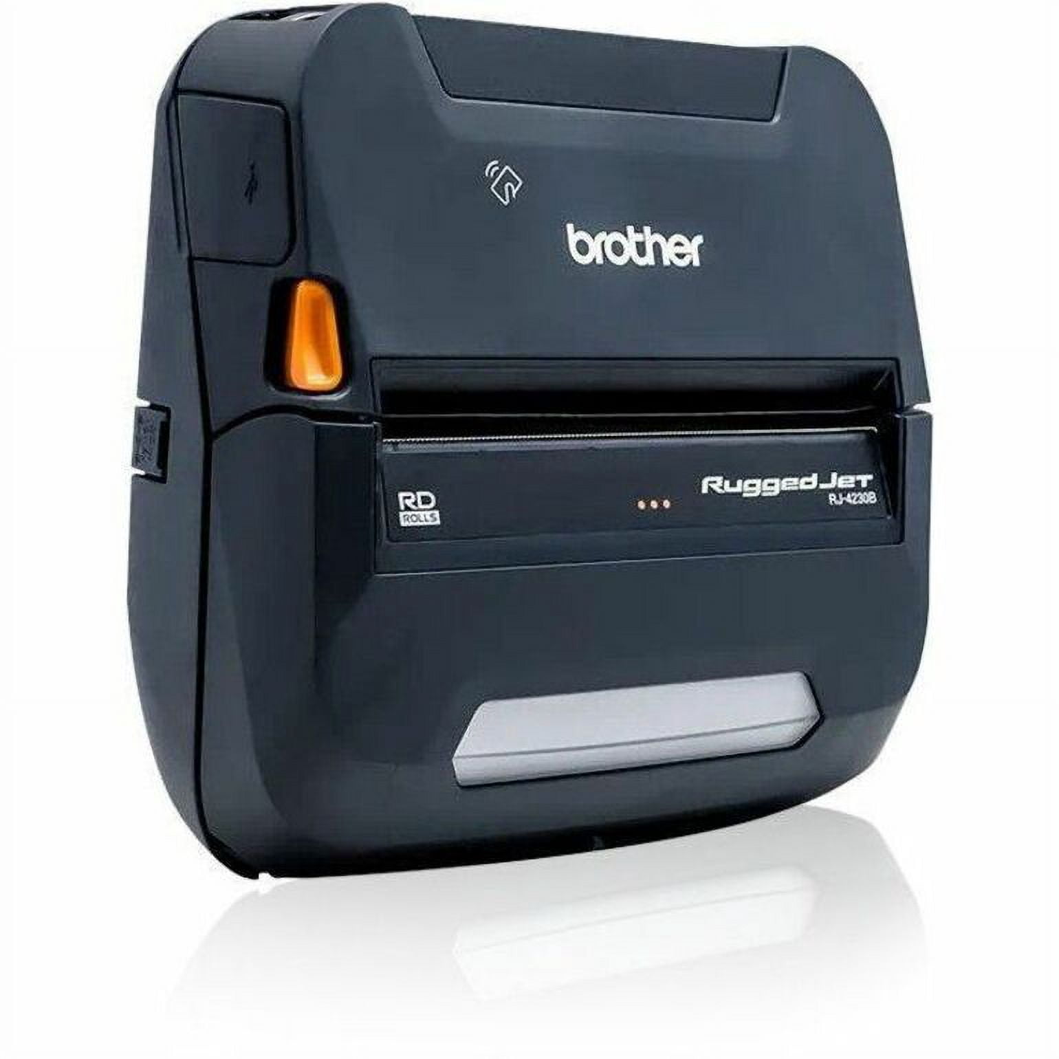 Brother RuggedJet RJ4230BL Mobile Direct Thermal Printer - Monochrome - Portable - Label/Receipt Print - USB - Serial - Bluetooth - Wireless LAN - Near Field Communication (NFC) - Black