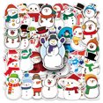 thumbnail image 1 of Paquete de pegatinas de vinilo con dibujos animados de muñecos de nieve y pingüinos, 50 unidades, 1 of 2