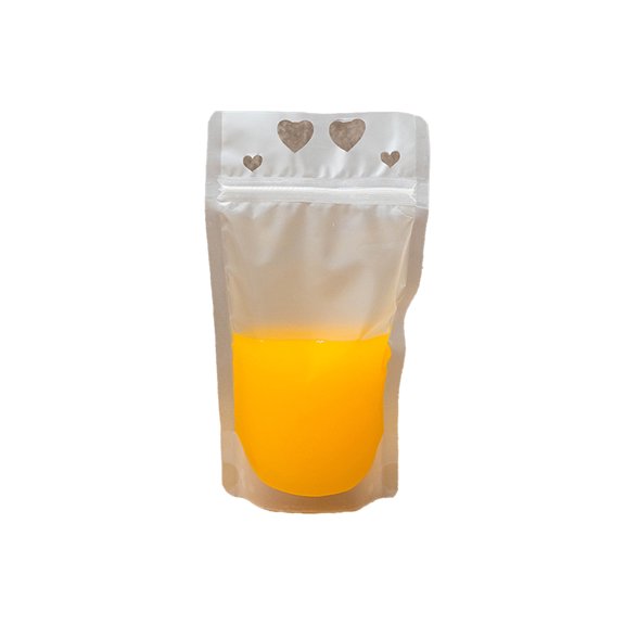Yuarrent Bolsa para bebidas de 500ml, 100 unidades, jugo de pie, café, leche, agua, líquido, bolsa de embalaje con asa, soporte de un solo para Cocina y Comedor Yuarrent HA069714-01
