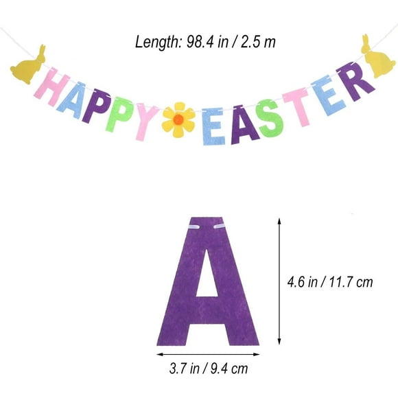 Happy Easter Banner Bunting Garland, Easter Decorations Party Favors Photo Prop