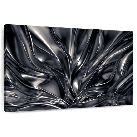 Elephant Stock Black And Silver Abstract Wall Art - Horizontal Canvas Wall Art - Living Room Wall Decor - Abstract Canvas - Gray And Black Decor - 12" x 8"