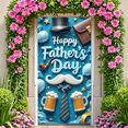 thumbnail image 5 of Decorative Design Happy Father's Day Banner Colorful Pattern Beer Mugs Mustache Stars for Father's Day Celebration Family Gathering Indoor Decoration, 5 of 7
