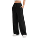 thumbnail image 1 of Pantalones Deportivos Holgados de Cintura Alta para Mujer, Color Negro, Talla L, 1 of 4