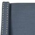 thumbnail image 6 of SAFAVIEH Dylan Modern Linen Espresso Rubberwood Counter Stool, Navy, 6 of 7