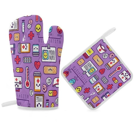 

Roud to Be A Nurse Purple Oven Gloves And Pots Stand Set Oven Gloves And Pot Racks Pot Racks And Oven Gloves Set