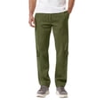 thumbnail image 3 of Men's Sweatpants Solid Color Drawstring Elastic Waist Pocket Loose Fit Joggers Army Green M, 3 of 6