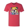 thumbnail image 2 of Wild Bobby Dean Russo Neon Colorful Pug Dog The Bulldog Dog Lover Men Premium Tri Blend Tee, Vintage Red, XX-Large, 2 of 5