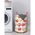 thumbnail image 3 of Fruits Laundry Bag, Watercolor Macoun Cameo and Granny Smith Drawing in Agricultural Yield Pattern, Basket with Handles Drawstring Closure for Laundromats, 13" x 19", Apple Green Red, by Ambesonne, 3 of 4