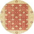 thumbnail image 1 of Ahgly Company Machine Washable Indoor Round Abstract Bright Orange Area Rugs, 6' Round, 1 of 7