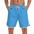 thumbnail image 3 of Hesxuno Men Basketball Sports Shorts Loose Fit Drawstring Athletic Shorts Elastic Waist Sweat Shorts 2026 Running Jogging Gym Shorts Blue S, 3 of 5
