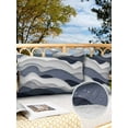 thumbnail image 3 of Outdoor Waterproof Throw Pillow Covers Set of 2 Abstract Sea Wave Decorative Pillowcases Lumbar Outdoor Pillows Cushion Case 20x12 Inch Dark Blue Ombre Patio Pillows for Couch Sofa Bed Garden, 3 of 9