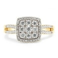 thumbnail image 2 of 1/2 ct. t.w Round Cut Lab Created Moissanite Diamond Split Shank Cushion Frame Engagement Ring For Women In 14K Solid Yellow Gold (G-H Color, VVS1 Clarity, 0.50 Cttw)-5.5, 2 of 7