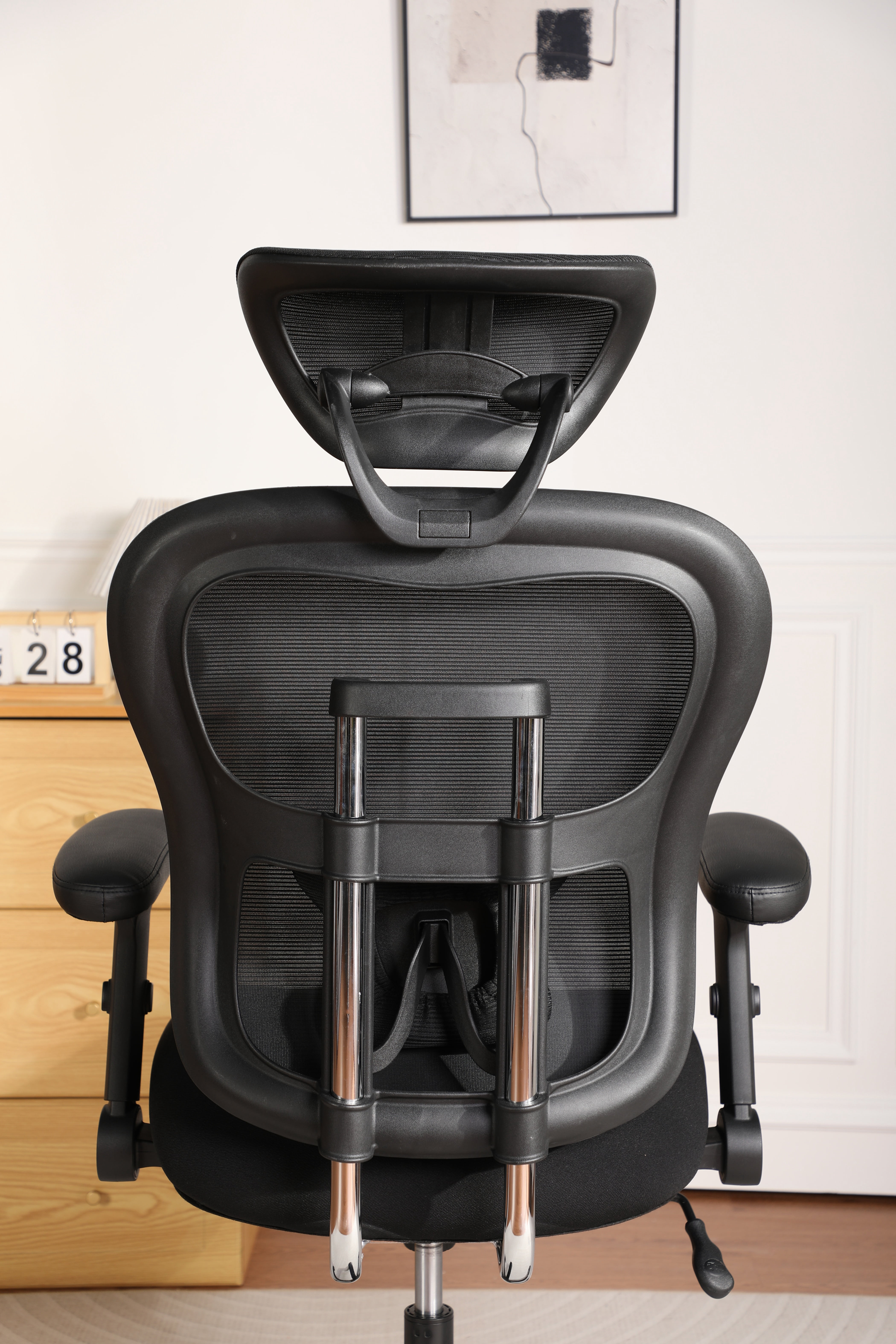 500LBS Big and Tall Office Chair Mesh Breathable, Gaming Chair with Adjustable Backrest Height & Headrest Angle & Adaptive Lumbar Lupport, Executive Computer Desk Chair with 2D Flip-Up Arms, Black