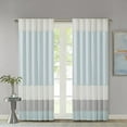 thumbnail image 2 of Madison Park Stripes Pintuck Lined Curtain Panel, 50" x 84",  Aqua Blue, 2 of 8