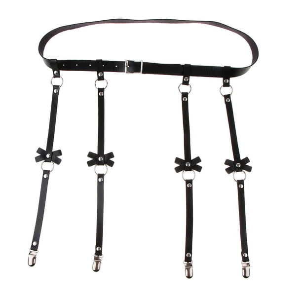 Liguero con Clip de Liguero de material cuero PU para Mujer, Duradero para Medias hasta El Muslo