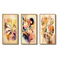thumbnail image 2 of Designart "Watercolor Blossoming Autumn Flowers IV" Abstract Botanicals Framed Wall Art Set Of 3 - Brown Modern Frame Canvas Set For Living Room Decor, 2 of 6