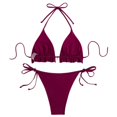 thumbnail image 4 of RUTAYY Women's Bikini Sets Solid Color Swimwear Tankini Tops and Bottom Summer Swim Suit Classic Seaside Swimsuit, 4 of 4