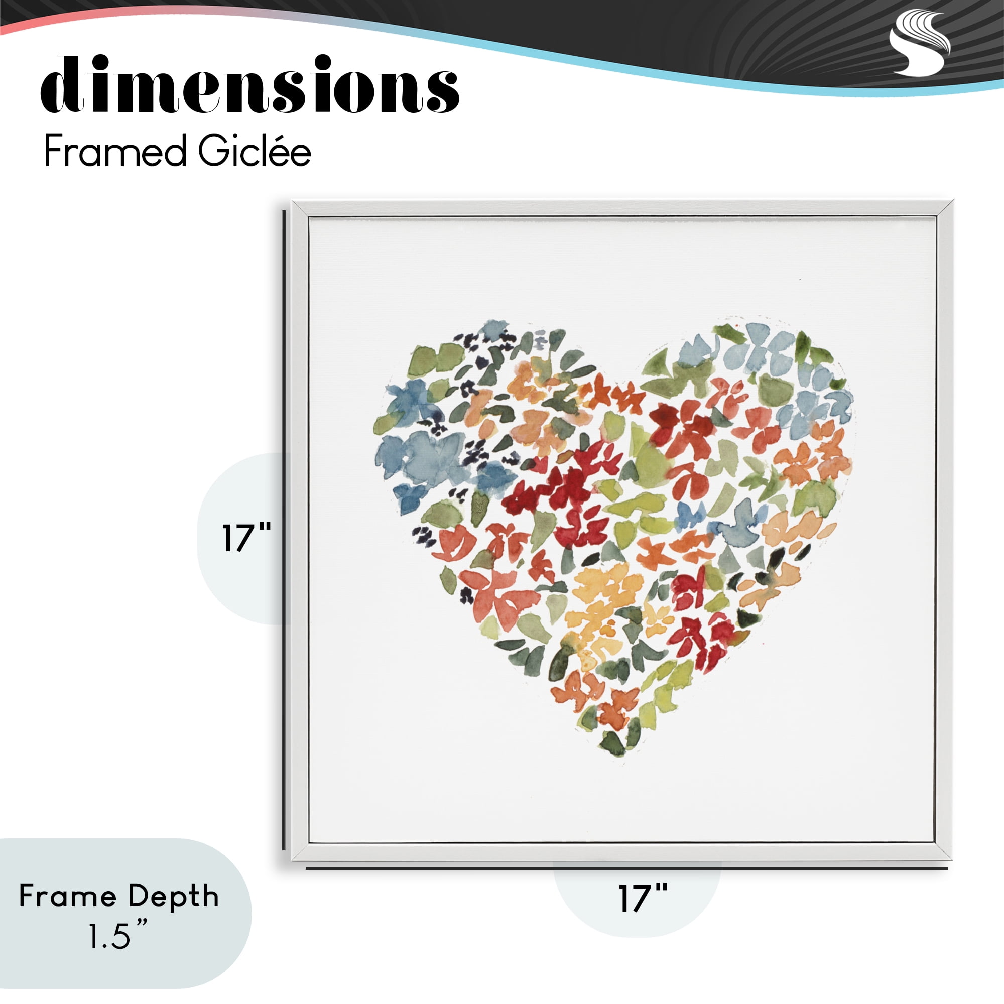 Stupell Industries Blooming Earth Tone Heart White Framed Giclee Art, design by Lanie Loreth
