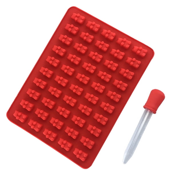 Molde para Fondant, fabricante de cubitos de hielo de Chocolate, herramienta antiadherente para hacer pasteles, molde de silicona para hornear Herramientas y accesorios para hornear gran rojo Bewildely HA001621-05
