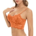 thumbnail image 5 of AINIYS Lace Bralettes Stretchy Camisoles Secure Fit Bra for Women Longline Bra Bralette Camisole Floral Bandeau Bra Crop Top Spaghetti Strap Breathable Everyday Bras Orange M, 5 of 8
