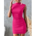 thumbnail image 5 of Vestido OWIN ajustado fruncido para verano, casual, fiesta de club, rojo S, 5 of 5