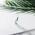 thumbnail image 3 of Gem Stone King 2.77 Ct Sky Blue Simulated Aquamarine Black Diamond 925 Sterling Silver Pendant with Chain, 3 of 5