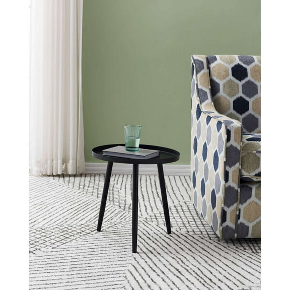 Room Designs Side Table Black Contemporary Round