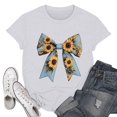 thumbnail image 2 of NAMTYQX Womens Oversized Tee Shirts Gemustert Cool Stretchy Casual Crew-Neck Plus Size Short Sleeve Patterns Comfy Womens T Shirts Loose Fit White Size 2XL, 2 of 4
