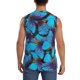 thumbnail image 4 of Balery Blue Butterflies Camisetas sin mangas para hombre, absorbe la humedad y protege contra el mal olor.-Large, 4 of 7